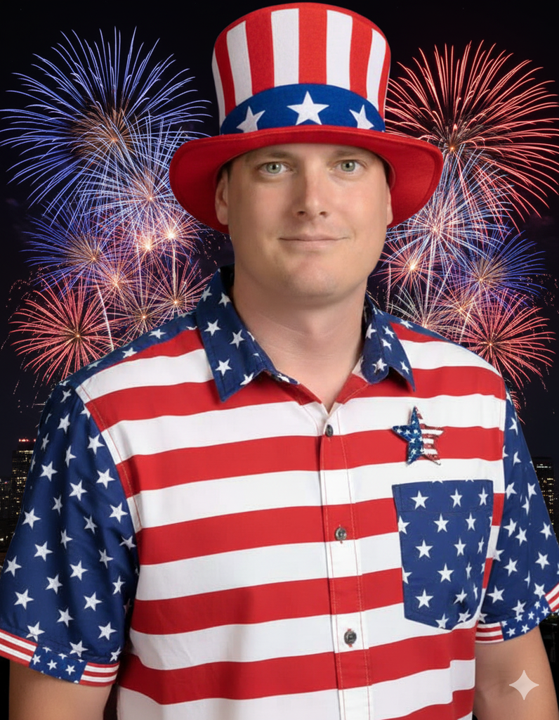 Mr. Palmer dressed for 4th of July