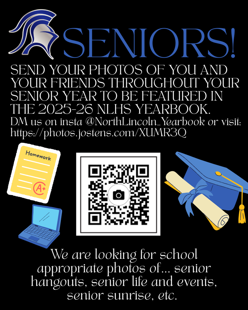 The NLHS Yearbook (The Paladin) is collecting photos to feature senior-only events and moments from this school year, and we would love your submissions. All photos must be appropriate for school publication and should feature seniors only. You may submit photos in any of the following ways: Upload directly to Jostens using this link: photos.jostens.com/XUMR3Q Email photos to Abigail Church at Abigail.church@students.lincoln.k12.nc.us Email photos to Ms. Burchfield at Rylee.burchfield@lincoln.k12.nc.us Send photos via direct message on Instagram at @NorthLincoln_Yearbook