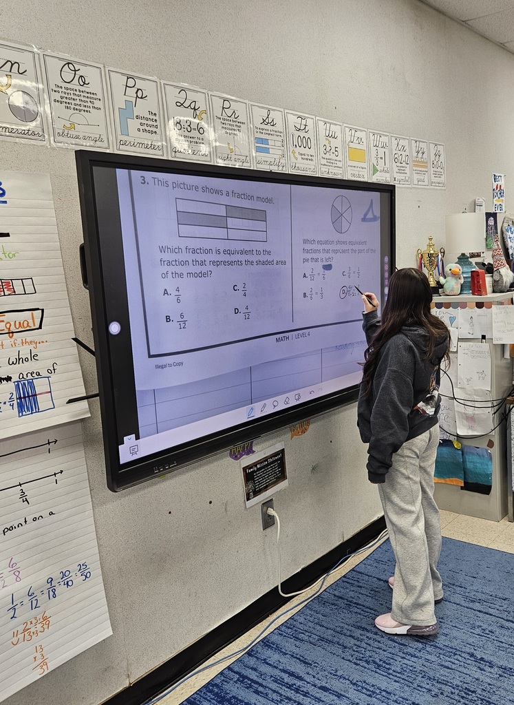 students working on fractions