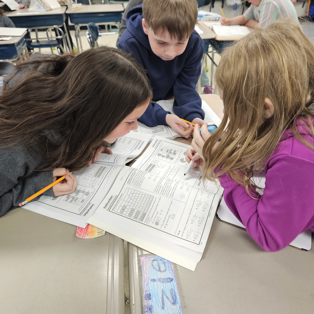 students working on fractions
