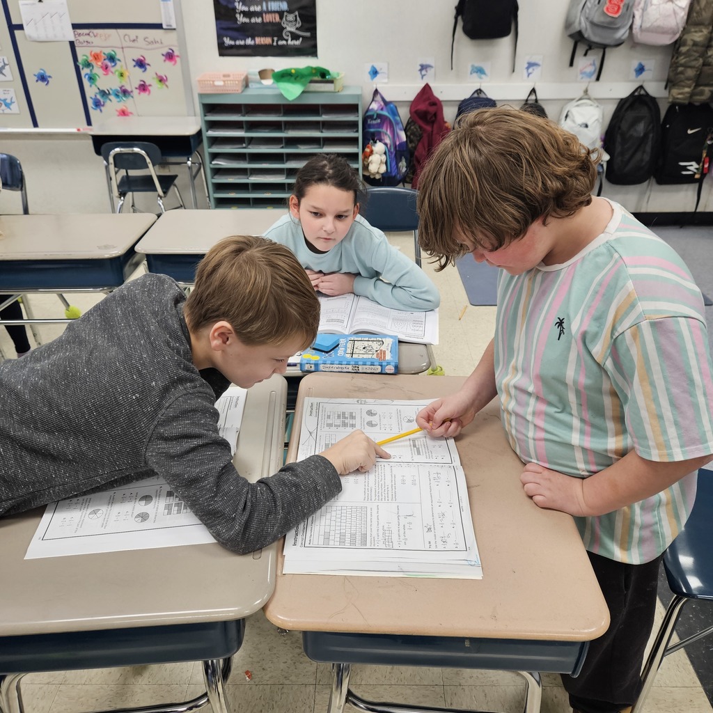 students working on fractions
