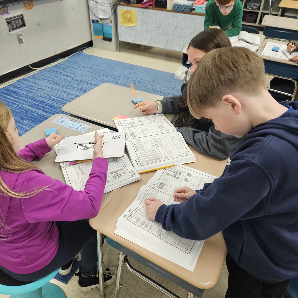 students working on fractions