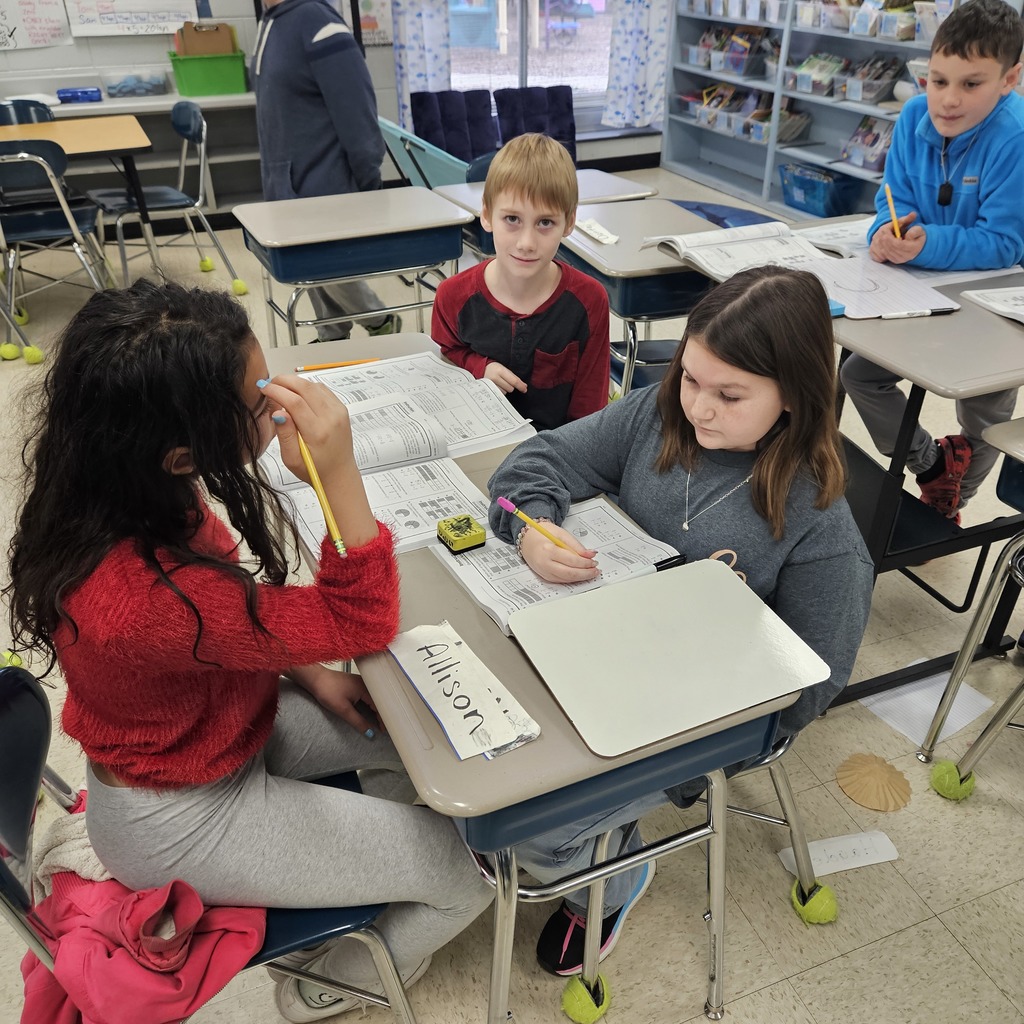 students working on fractions