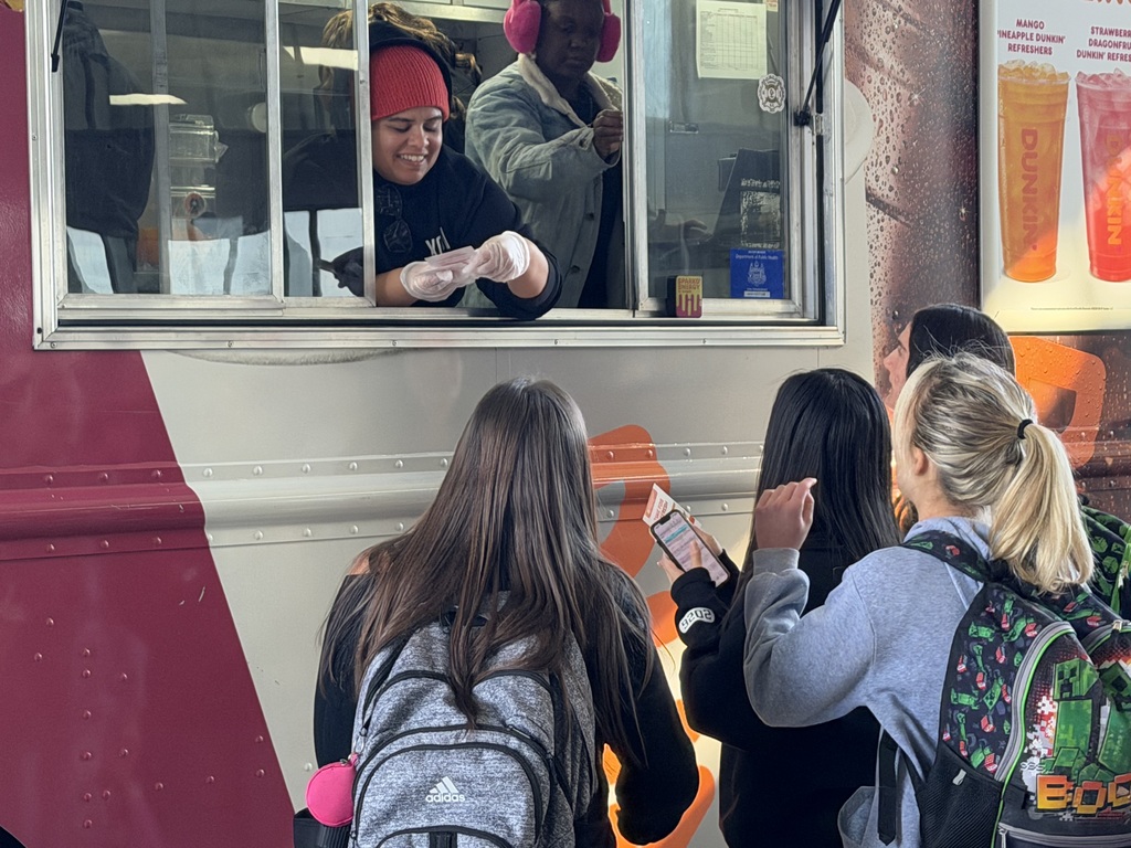 Seniors enjoying Dunkin Donuts!