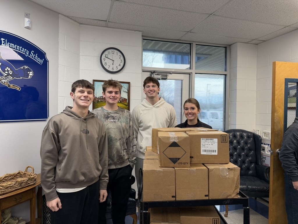 Student council officers delivered donations of hand sanitizers to local schools.