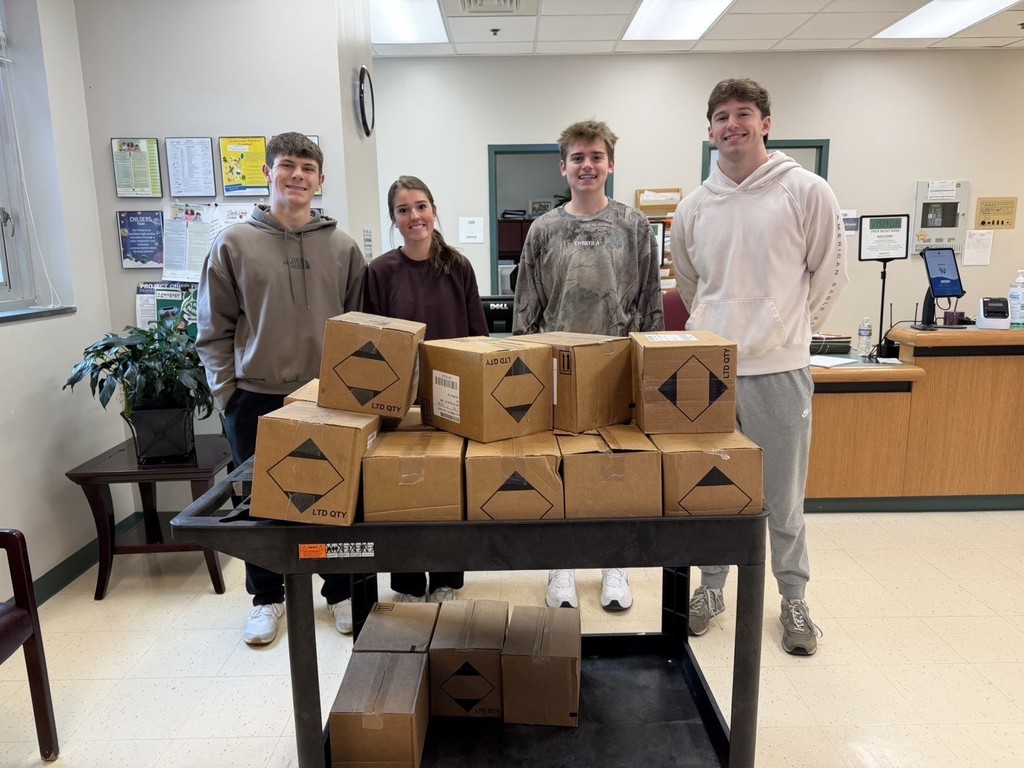 Student council officers delivered donations of hand sanitizers to local schools.