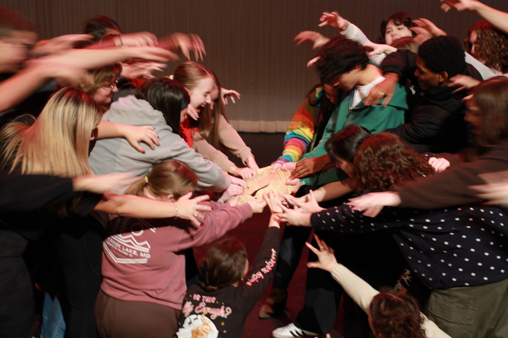 Photograph of a mob fighting over the Declaration of Independence. 