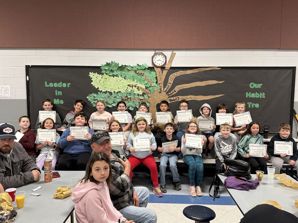 Third grade students recognized at Conductor's Club.  