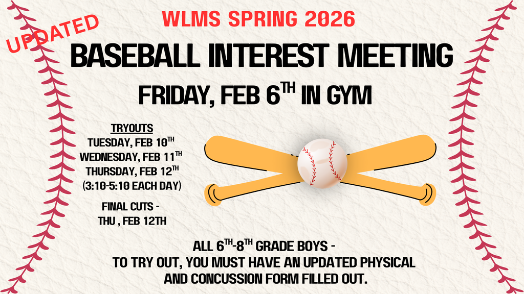 Updated Dates for Baseball Meeting and Tryouts