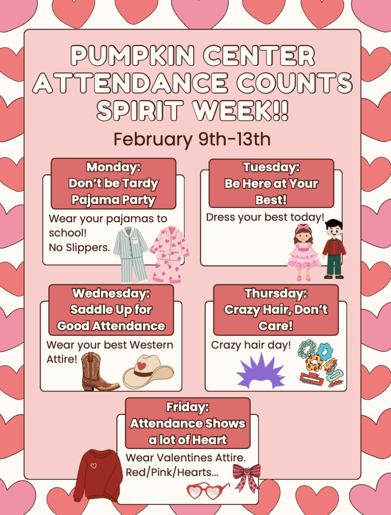 Pumpkin Center Attendance Counts Spirit Week!