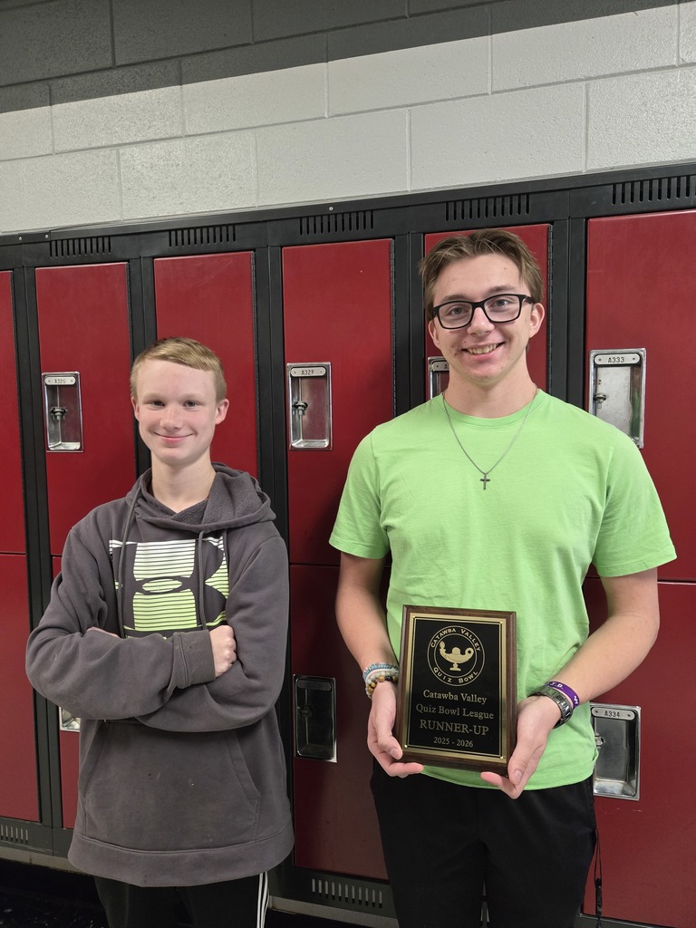 The West Lincoln High School Quiz Bowl Team had an outstanding season competing in the Catawba Valley Quiz Bowl – Season 17! After months of intense competition, teamwork, and preparation, our team proudly finished the season as Runner-Up, showcasing their depth of knowledge and dedication.  Throughout the season, the team demonstrated exceptional skill across a wide range of subjects, including literature, science, history, mathematics, and current events. Their quick thinking, collaboration, and perseverance were on full display as they competed against some of the strongest teams in the region.  Special congratulations goes to Rya Hull, who was selected to the Catawba Valley Quiz Bowl All-Star Team. In addition, Rya was voted by competitors as the “Most Dreaded to Compete Against,” 