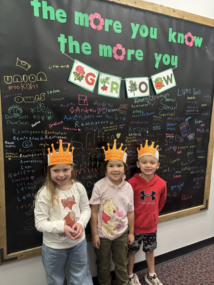 Ellie, Olivia, and Terrance all passed their 1st grade sight words!!