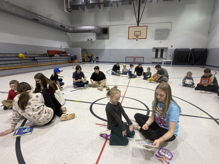 WLMS beta club reading aloud to our students