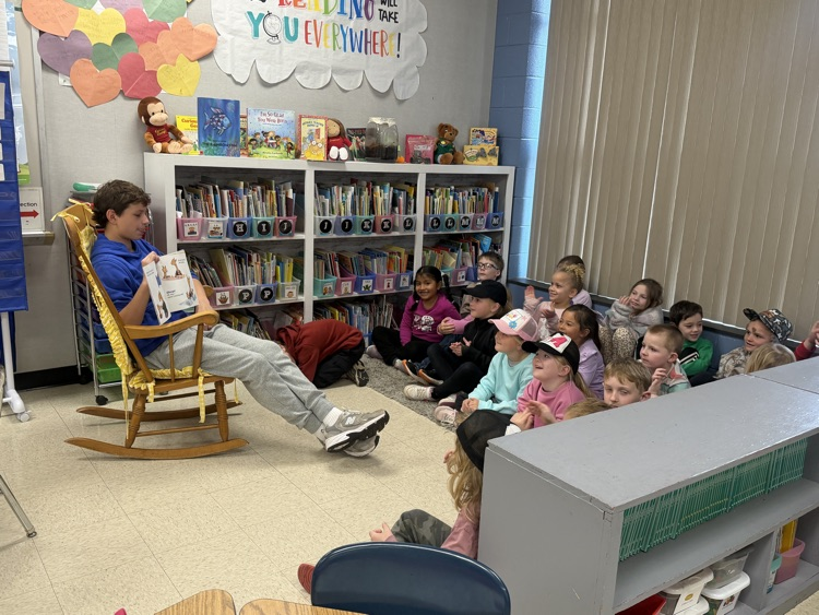 WLMS beta club reading aloud to our students