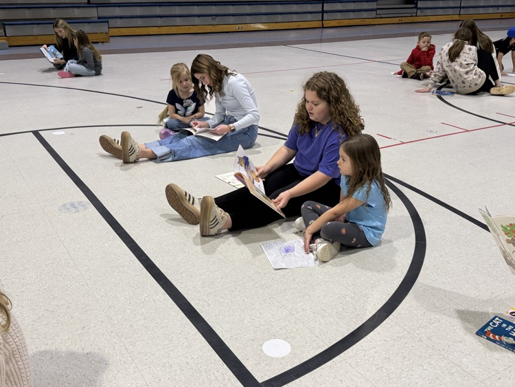 WLMS beta club reading aloud to our students