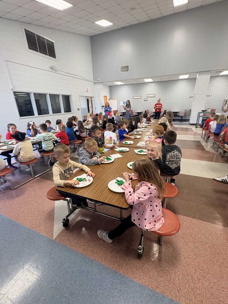 Yesterday our kindergarten students had a tasty and fun literacy experience! After listening to Green Eggs and Ham during storytime with Mrs. Dellinger, they got the chance to try green eggs and ham themselves. 🥚💚