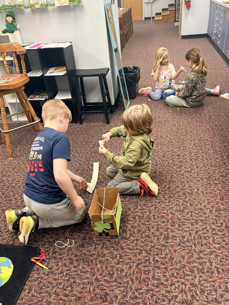 Our school was full of teamwork and creativity as Mrs. Helms’ 2nd grade class partnered with Mrs. Pearson’s kindergarten class as Owl Buddies to make leprechaun traps! ☘️