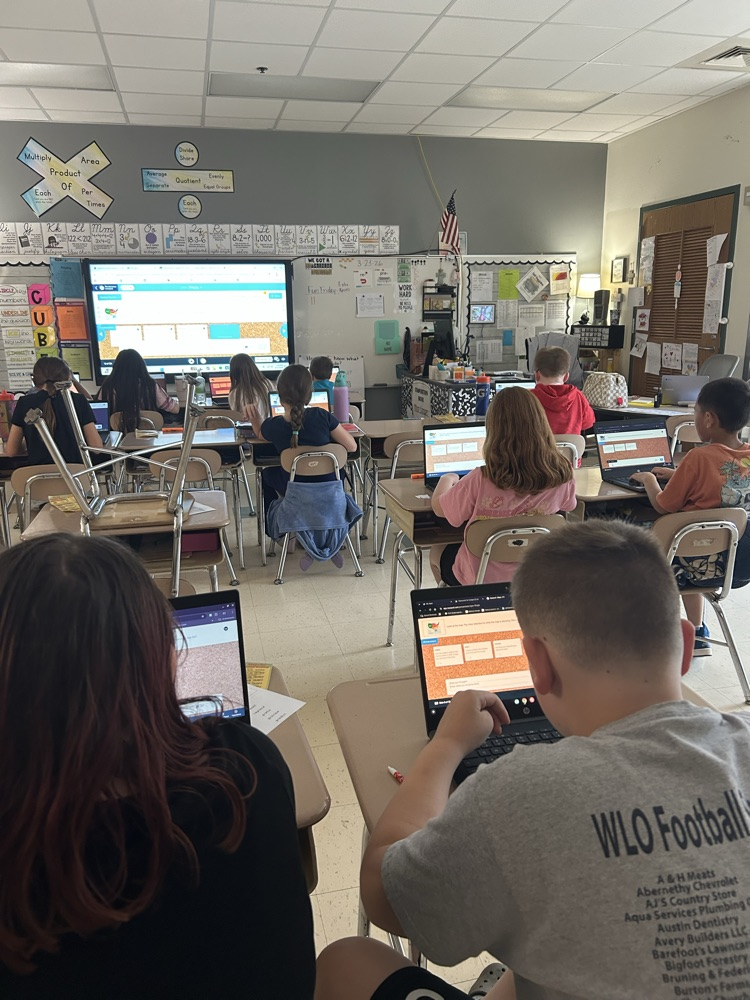 students using Boddle to work on map skills