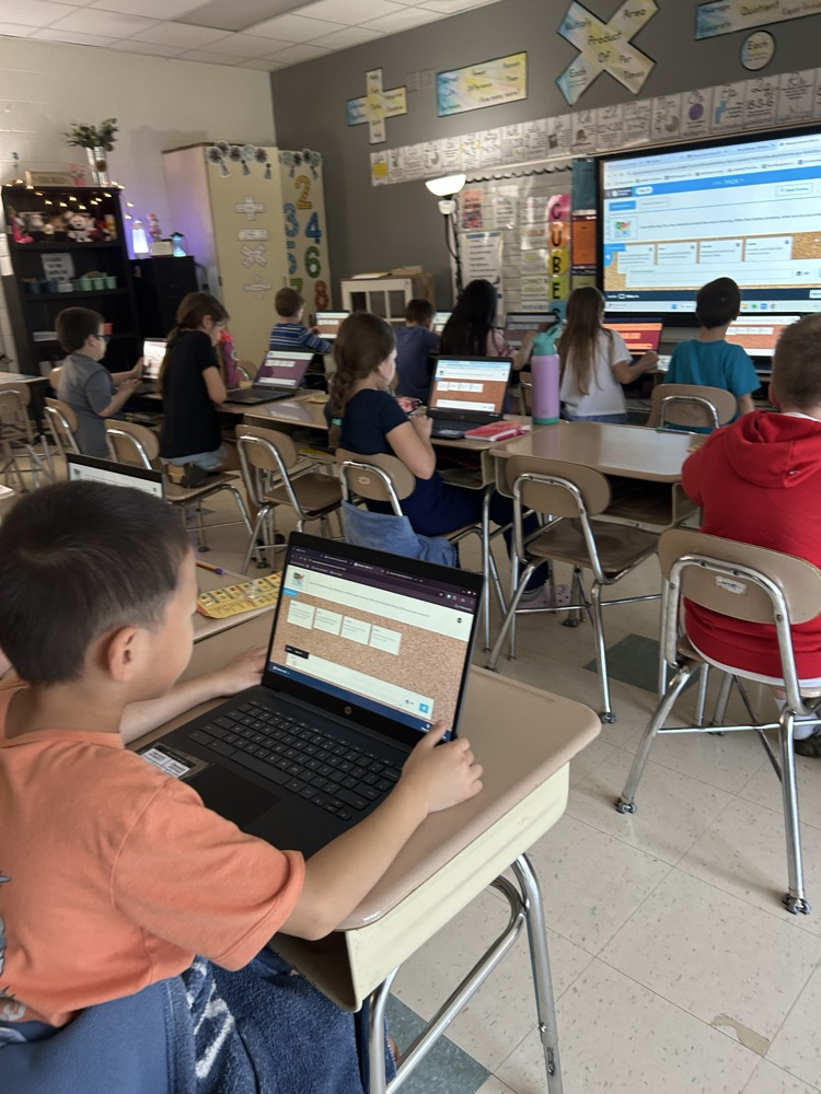 students using Boddle to work on map skills.