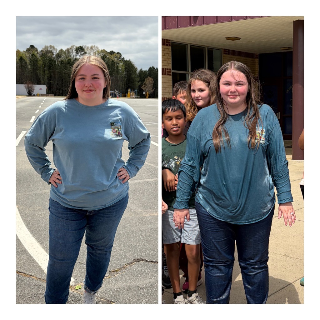 March Madness second place Mrs. Russell one side is a dry before picture and the second is her after a bucket of water was dumped on her