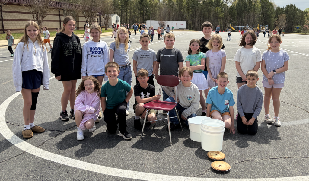 Some of our raffle winners are students that got to help pie teachers in the face and pour the buckets of water on the winners