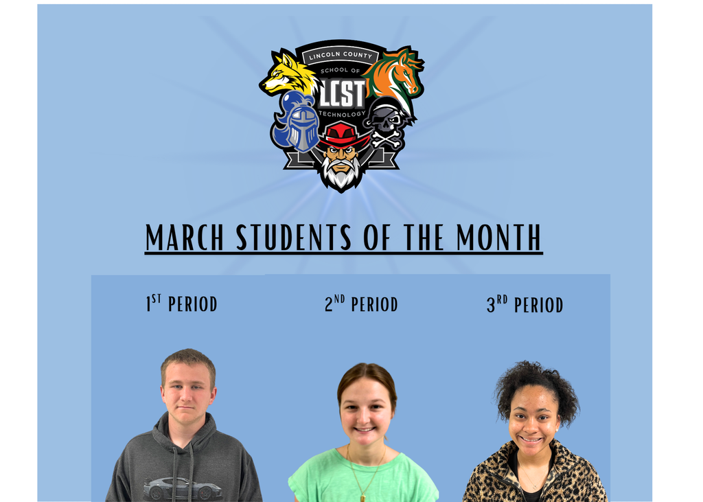Three students of the month for March