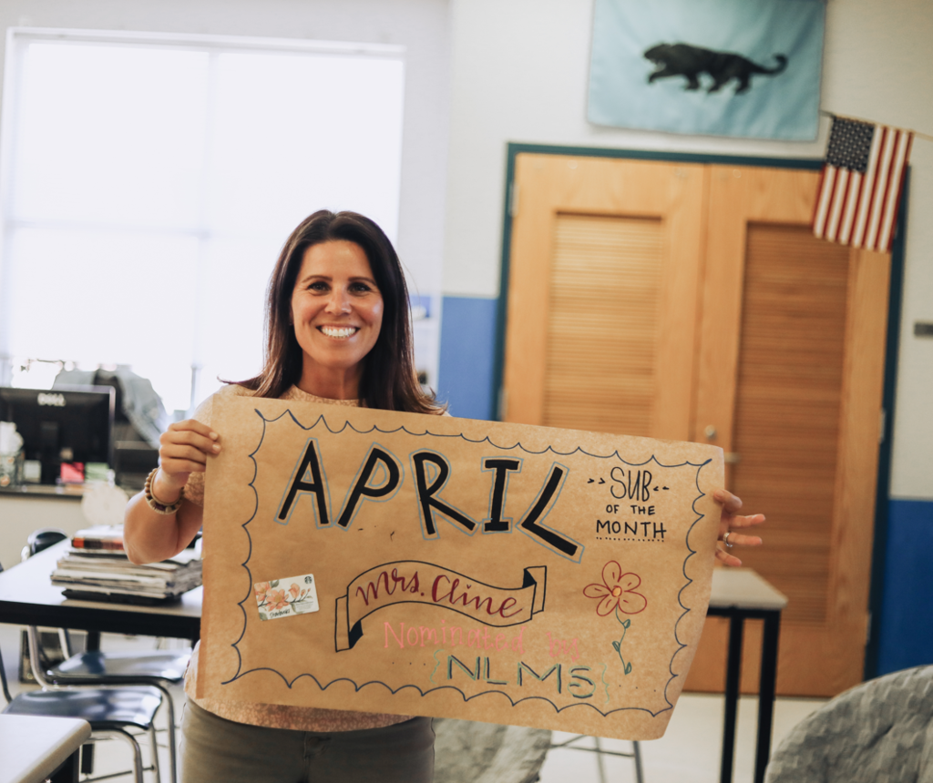 Mrs. Cline sub of the month