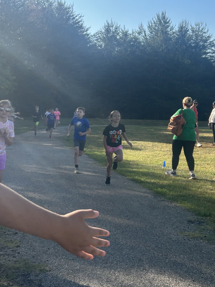 Students participating in running relay.