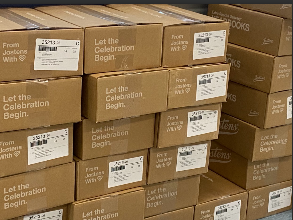 Stack of yearbook boxes!