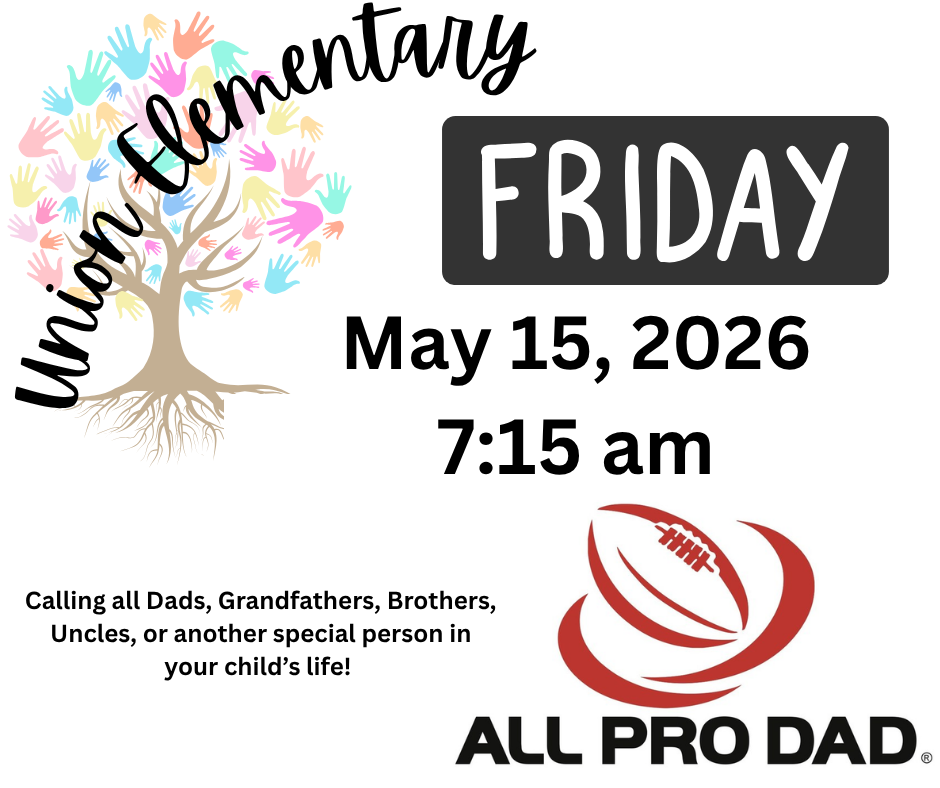 Flyer for an event on May 15, 2026, at 7:15 am. Features a colorful tree with hands and a football logo.