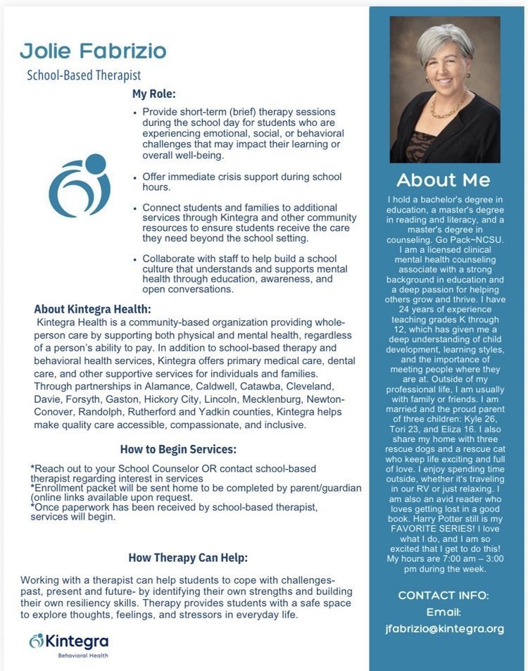 A resume shows "Joliee Fabrizio" providing therapy, support, and collaboration. An image of a woman smiles.