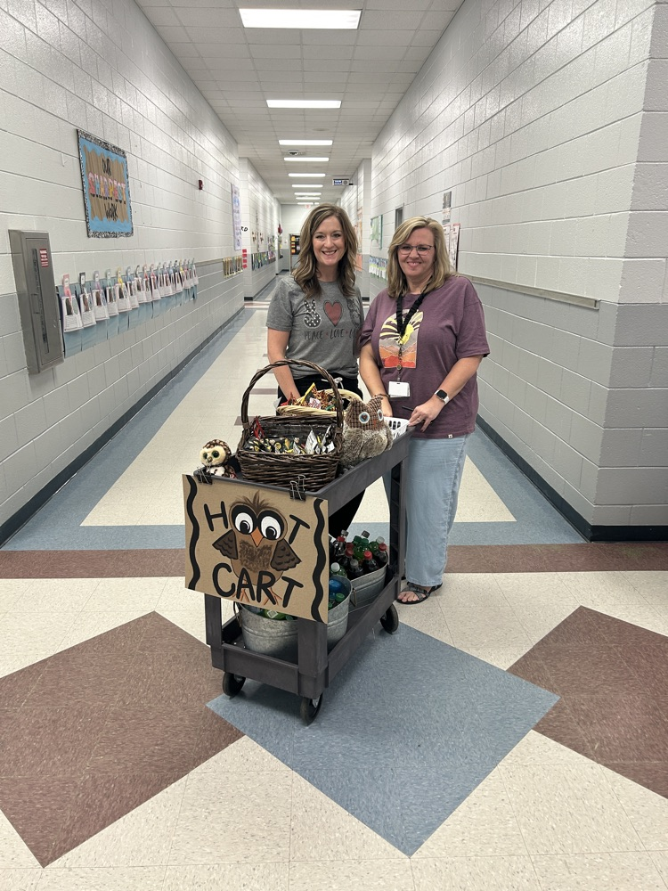 hoot cart with treats for teachers