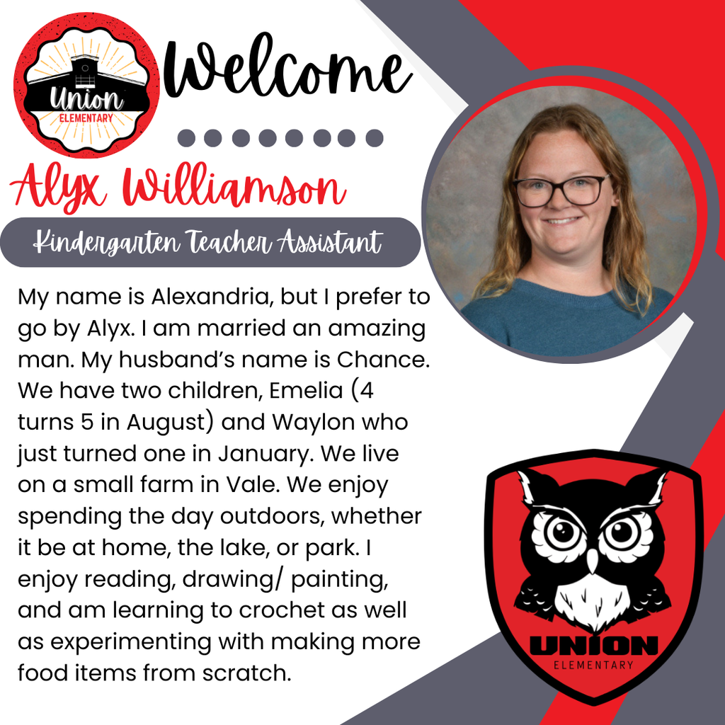 Woman with glasses and blue shirt introduces herself as a kindergarten teacher assistant named Alexandria.