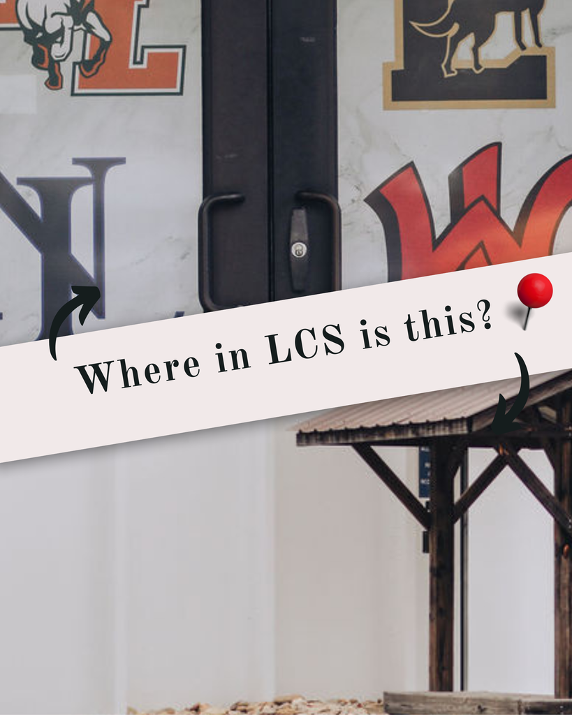 Display showing "Where in LCS is this?" with a red pin. Logos include a stylized bull and a wolf.