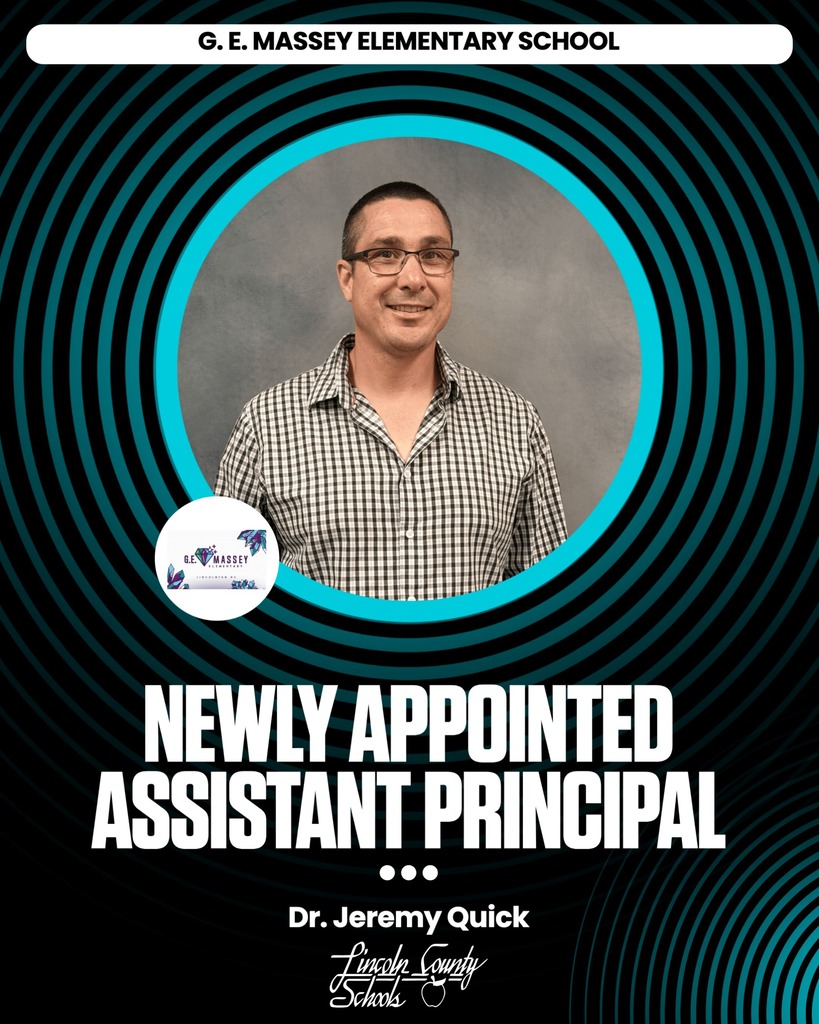 A circular photo of Dr. Jeremy Quick, with a blue background and wavy pattern, showing his smiling face and title as Newly Appointed Assistant Principal.