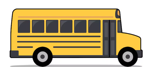Yellow school bus with open door, multiple windows, black tires, and stripes on side.