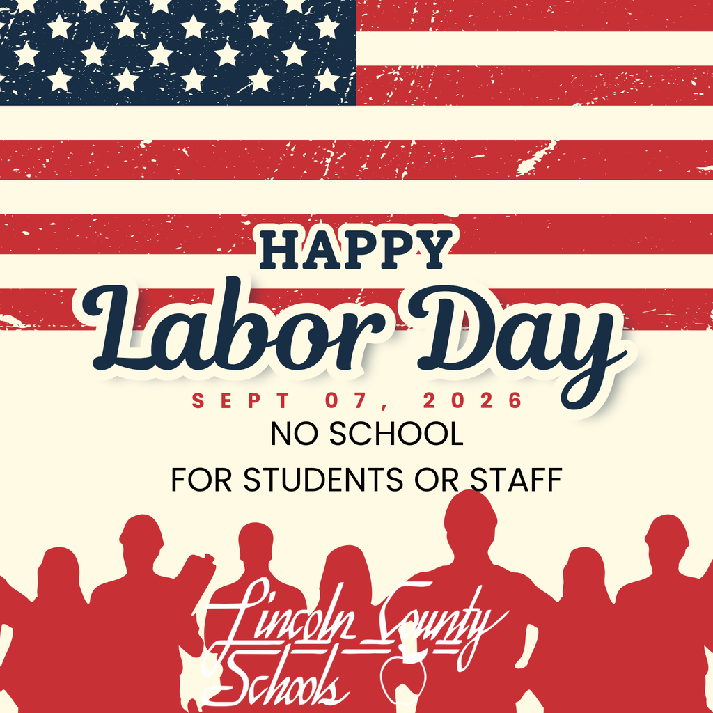 A poster with red, white, and blue American flag background. "Happy Labor Day" in blue text. Date "Sept 07, 2026" below.