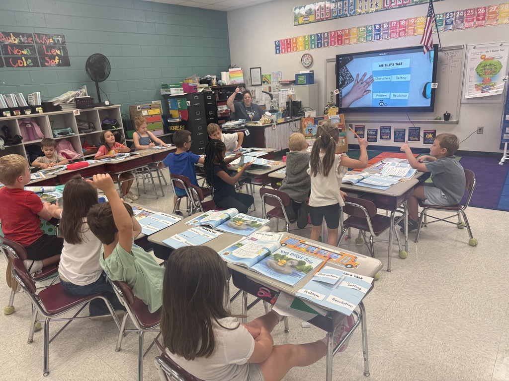 Teacher modeling how to complete a graphic organizer.