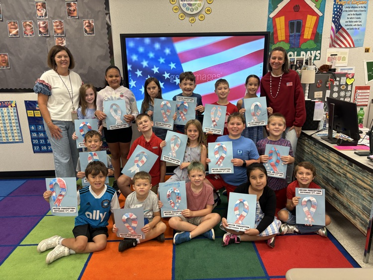 Mrs. Wayne's 2nd Grade class on Patriot Day