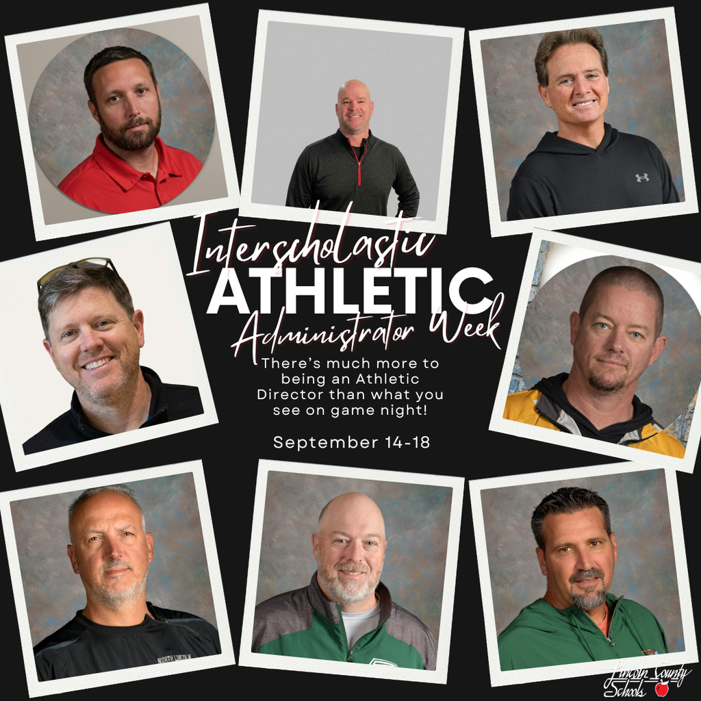 A collage of male athletic directors. Text reads: "Interscholastic Athletic Administrator Week September 14-18 There's much more to being an Athletic Director than what you see on game night!"