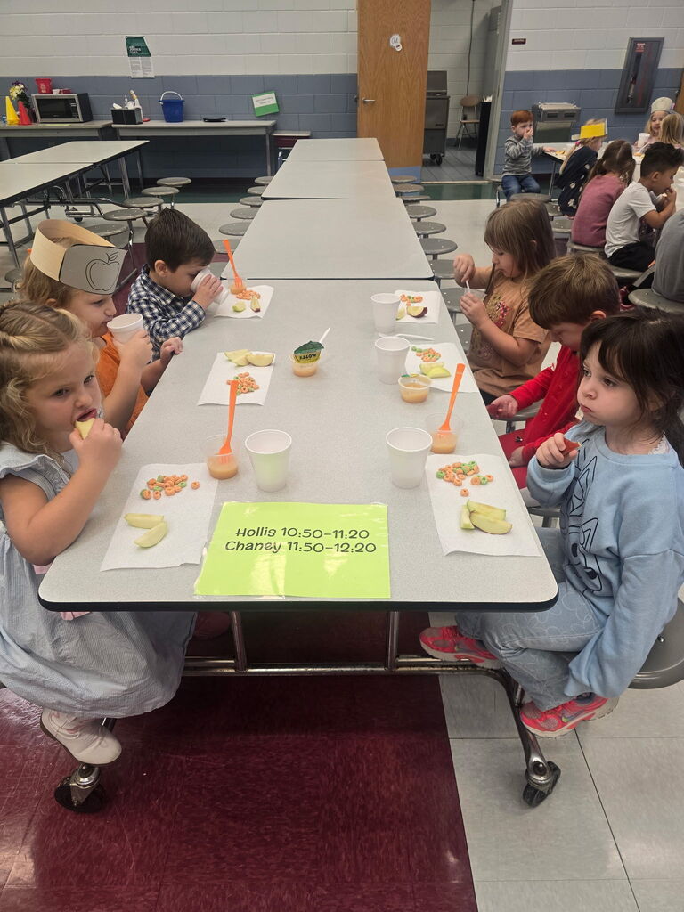Pre-K students participating in Johnny Appleseed Day