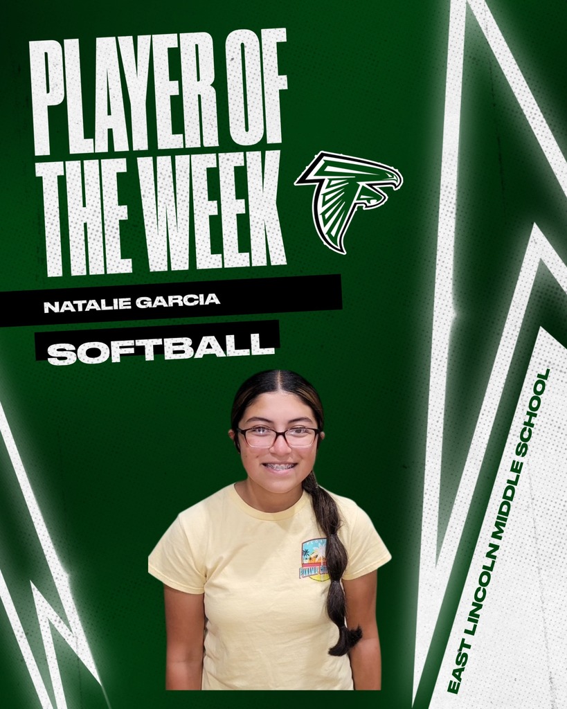 A poster for Player of the Week featuring Natalie Garcia, a smiling girl in a yellow shirt and glasses.