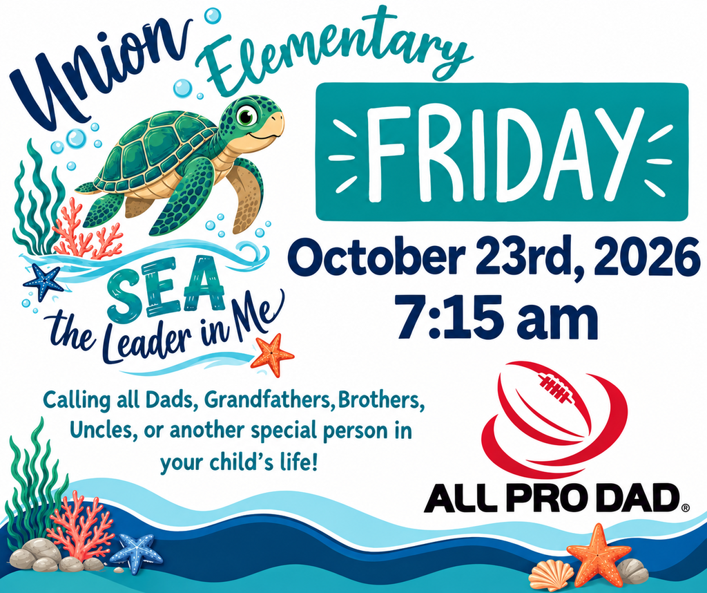 Poster for a school event on October 23, 2026, at 7:15 am. It features a sea turtle, ocean background, and a rugby ball.