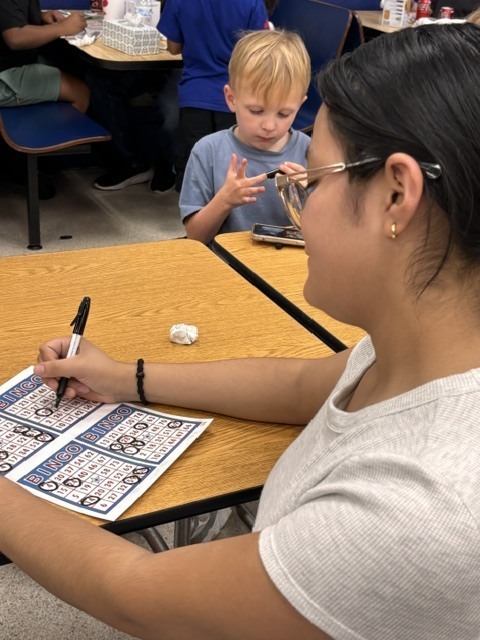 families playing bingo