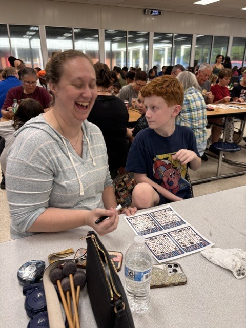 families playing bingo