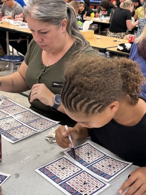 families playing bingo