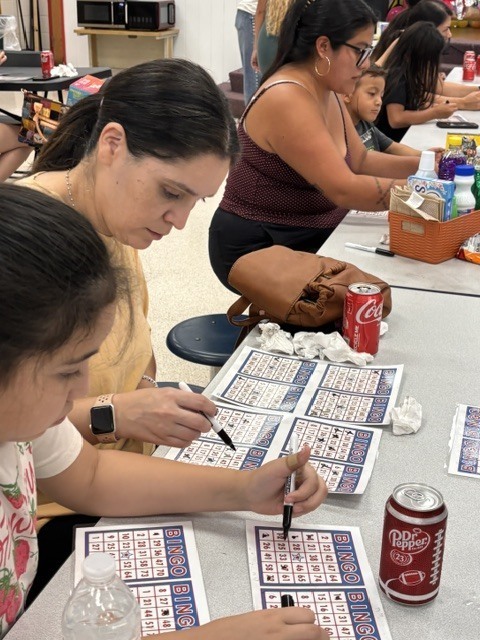 families playing bingo