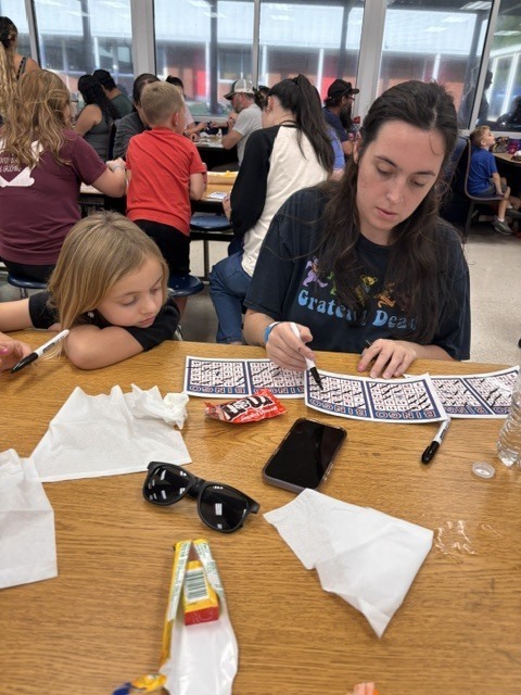families playing bingo
