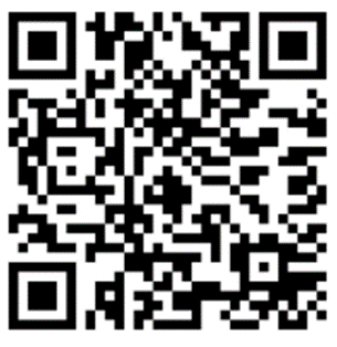A black and white square QR code.