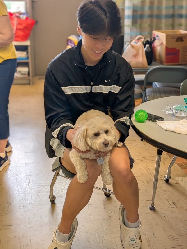 SGA members stocking items at the ARC.